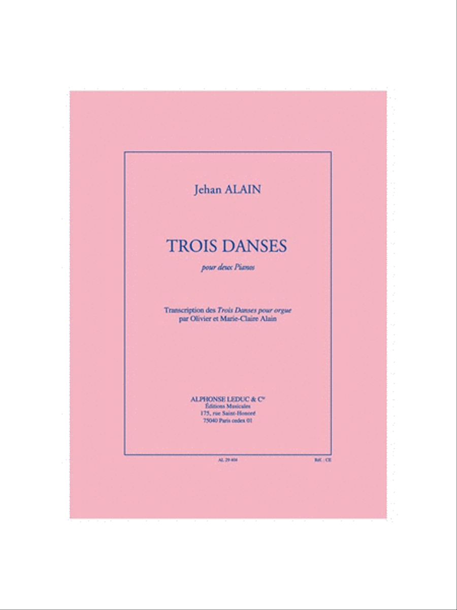 Trois Danses (transcription O. & M.-claire Alain) Collection / Songbook scores gallery preview page 1