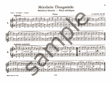 Melodious Exercises Op. 149 for Piano Duet
