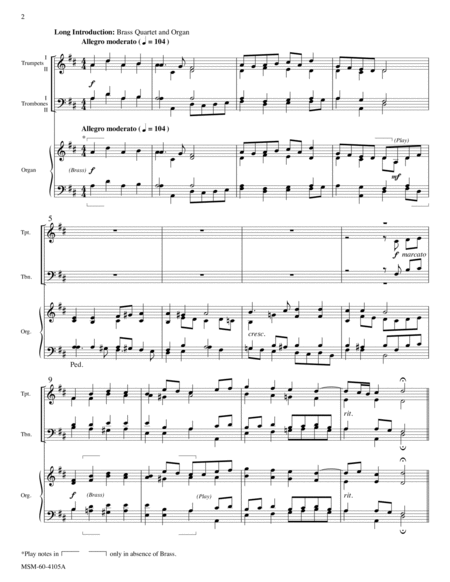 At the Lamb's High Feast We Sing/Songs of Thankfulness and Praise (Brass Score)