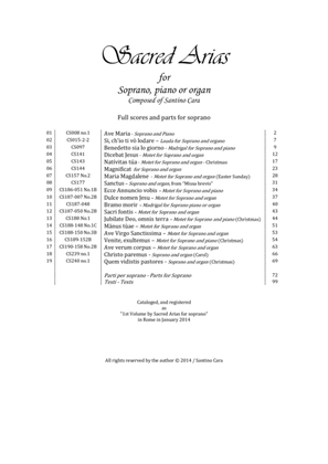 Sacred Arias for Soprano and piano or organ