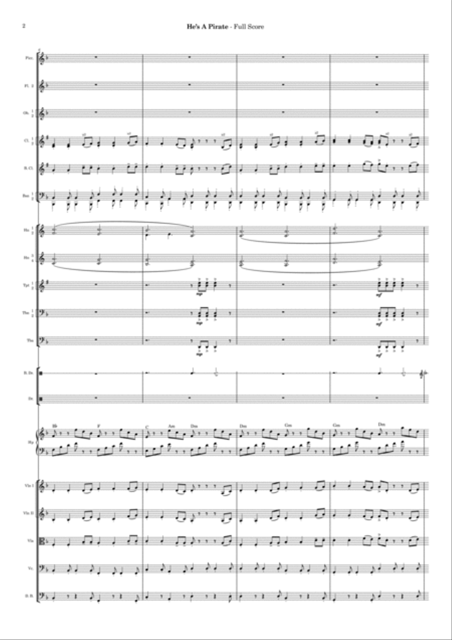 He's A Pirate Full Orchestra scores gallery preview page 2
