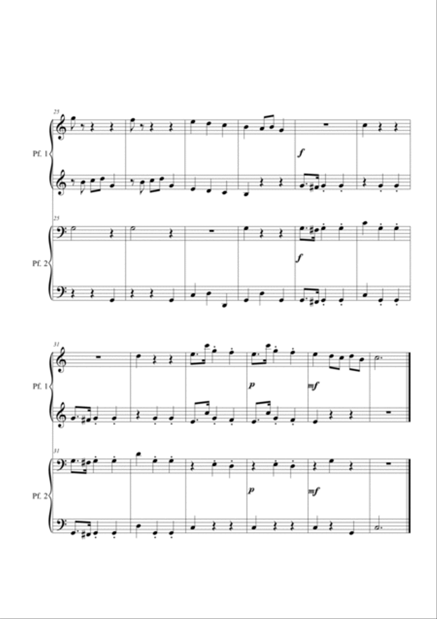 Minuetto in C. Piano 4 hands Piano Method scores gallery preview page 3