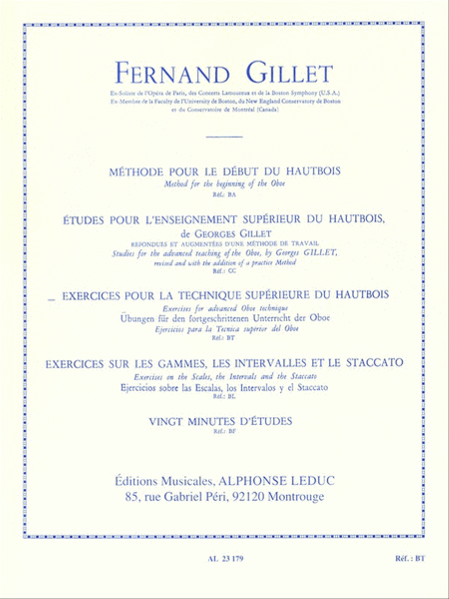 Exercises For Advanced Oboe Technique Oboe scores gallery preview page 1