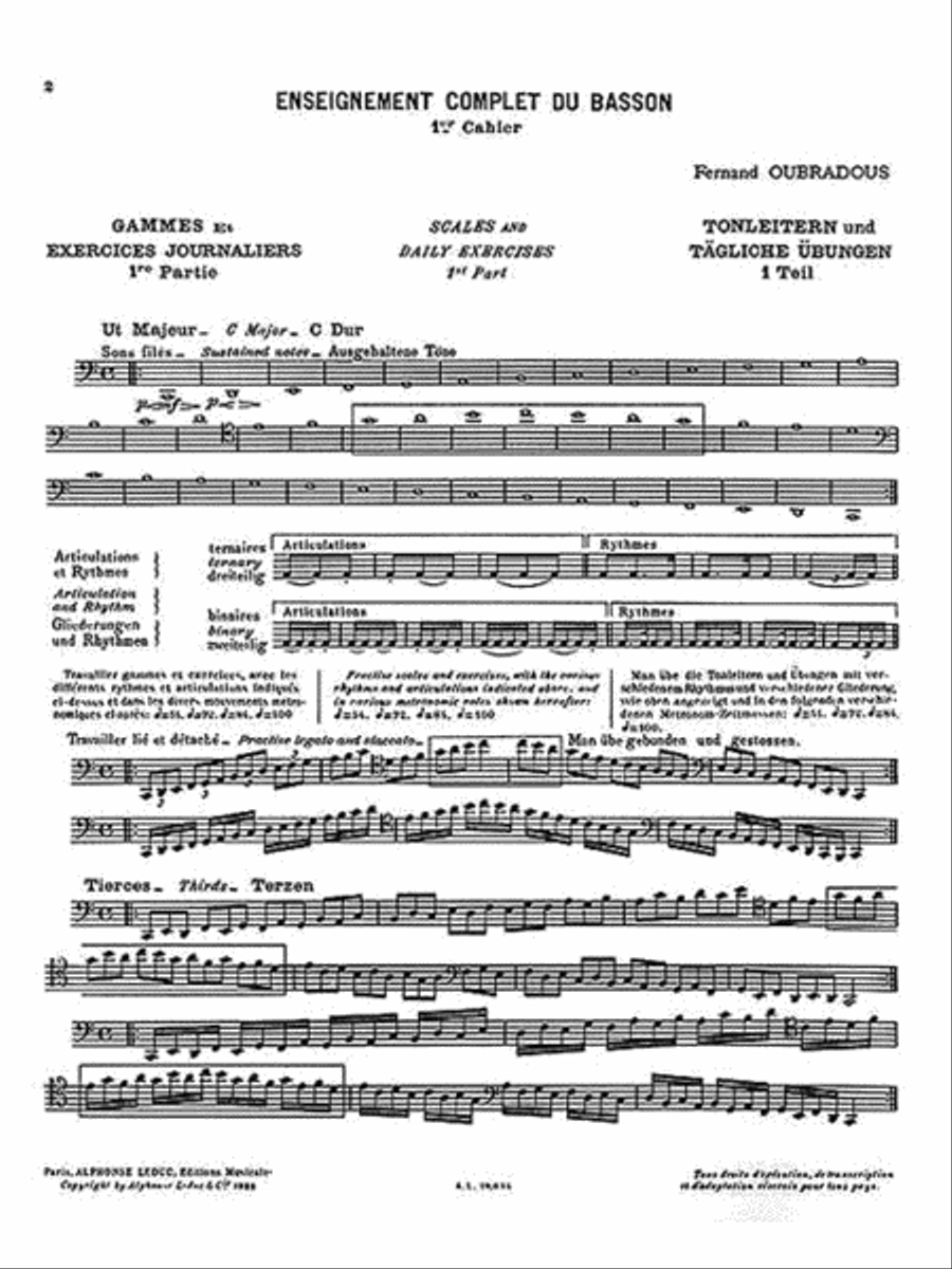 Enseignement Complet du Basson – Partie 1: Gammes et Exercices Journaliers Bassoon Solo scores gallery preview page 3