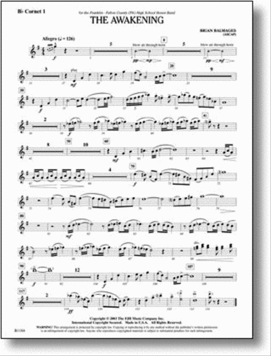 The Awakening Concert Band scores gallery preview page 1