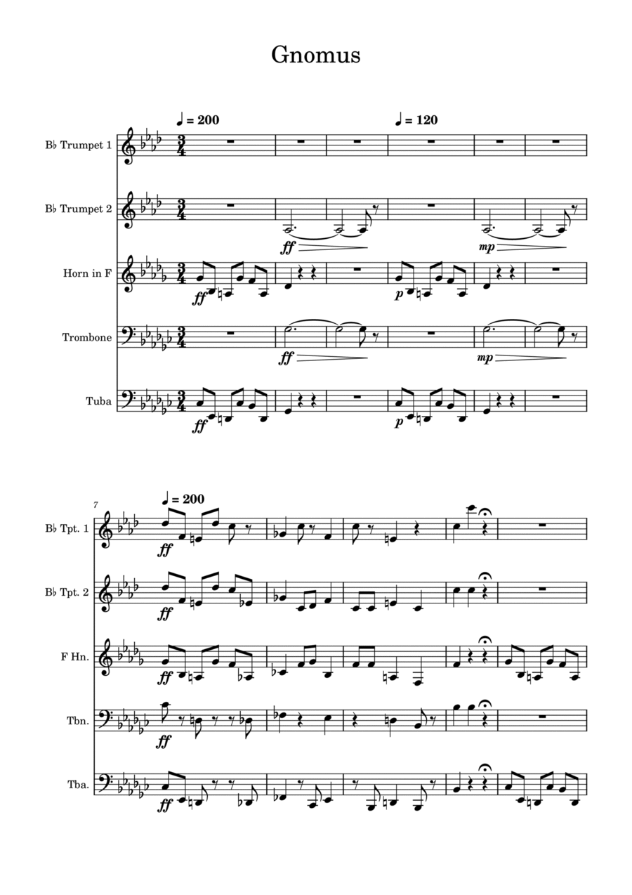 Gnomus - Pictures at an Exhibition Brass Ensemble scores gallery preview page 1