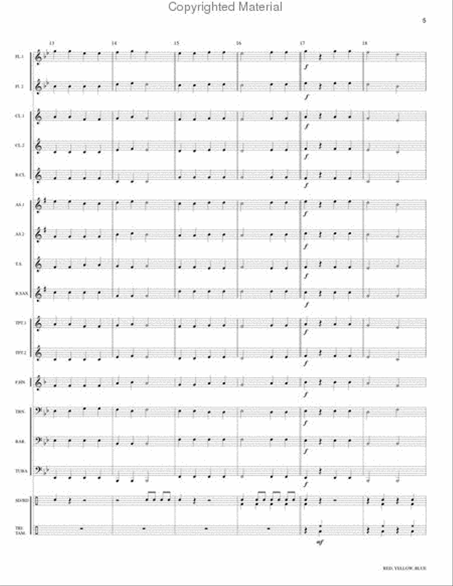 Red, Yellow, Blue Red, Yellow, Blue Concert Band scores gallery preview page 5