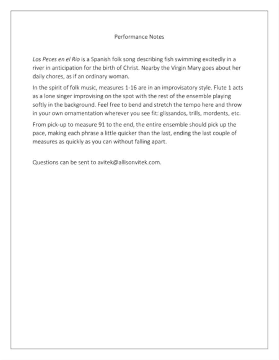 Los Peces en el Rio: for Flute Choir Flute Choir scores gallery preview page 2
