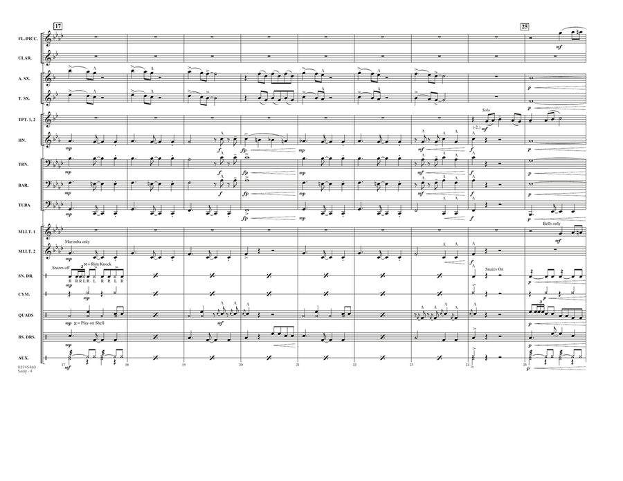 Sway (Quien Sera) - Full Score Marching Band scores gallery preview page 4