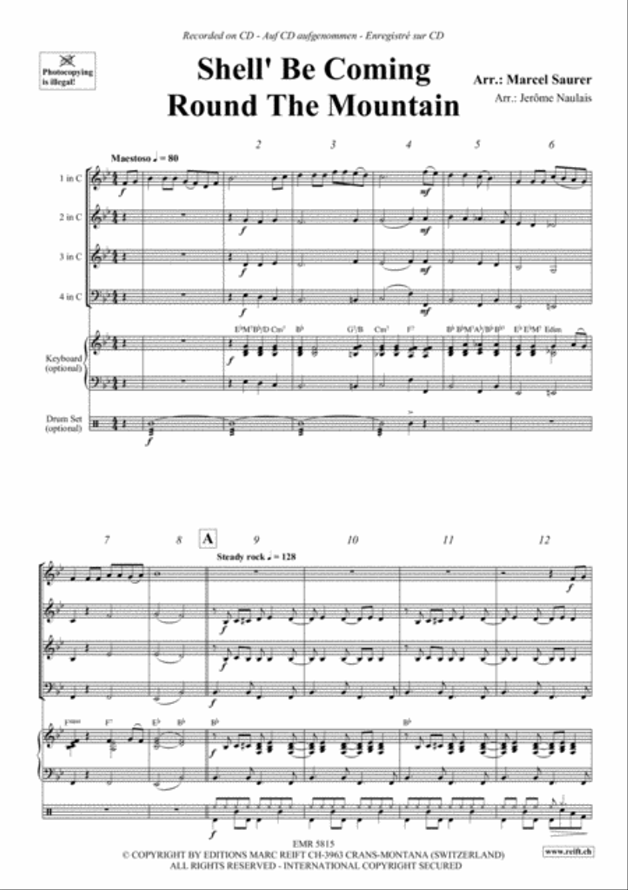 Shell' Be Coming Round The Mountain Concert Band scores gallery preview page 3