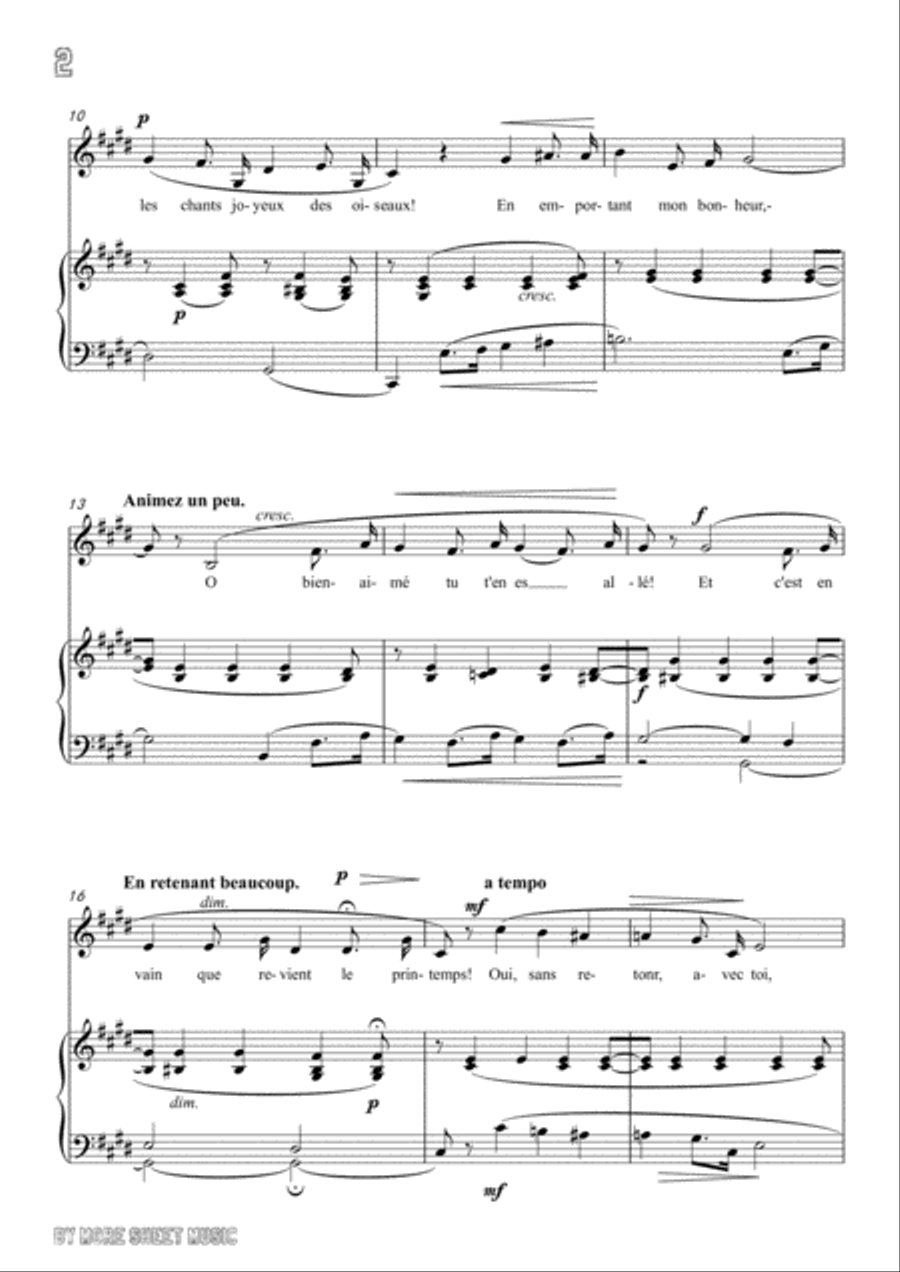 Massenet-Elégie in c sharp minor,for Voice and Piano Voice Solo scores gallery preview page 4