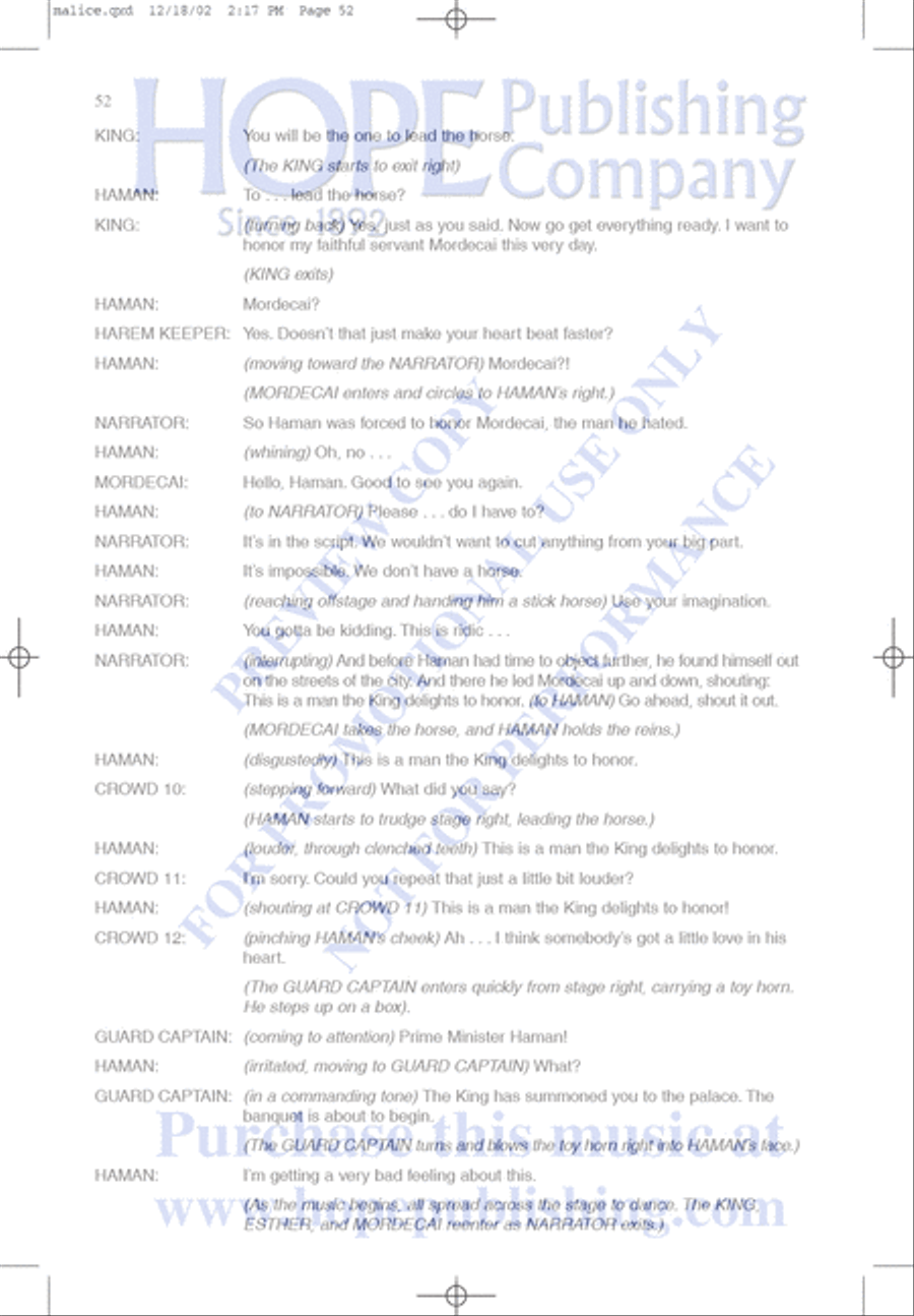 Malice in the Palace Unison Choir scores gallery preview page 52