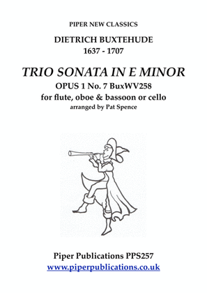 Book cover for BUXTEHUDE TRIO SONATA IN E MINOR OPUS 1 No. 7 for flute, oboe & bassoon or cello