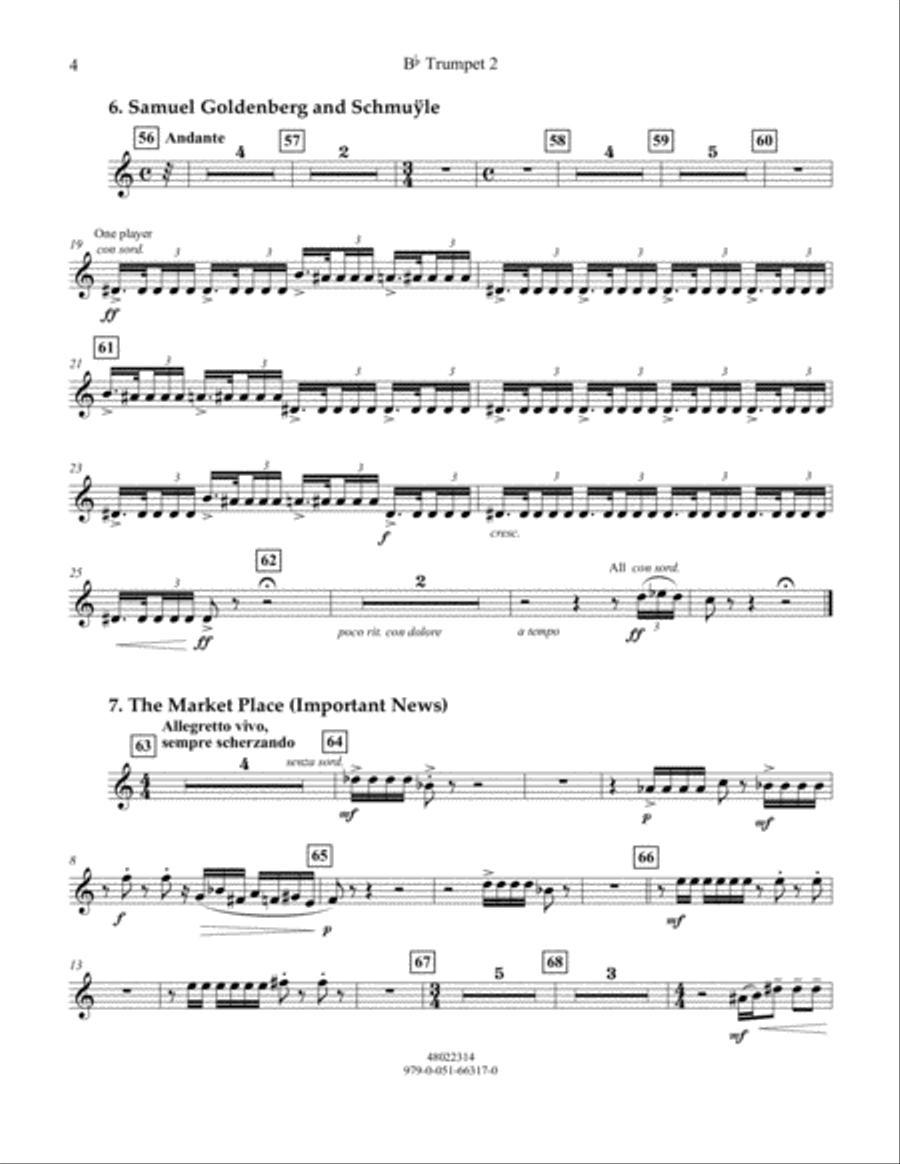 Pictures at an Exhibition - Bb Trumpet Parts - Digital Only - Bb Trumpet 2 (sub. C Tpt. 2) Concert Band scores gallery preview page 4