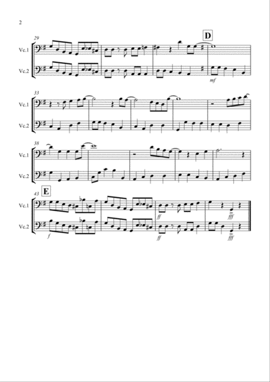 Beyond The Sea Cello Solo scores gallery preview page 2