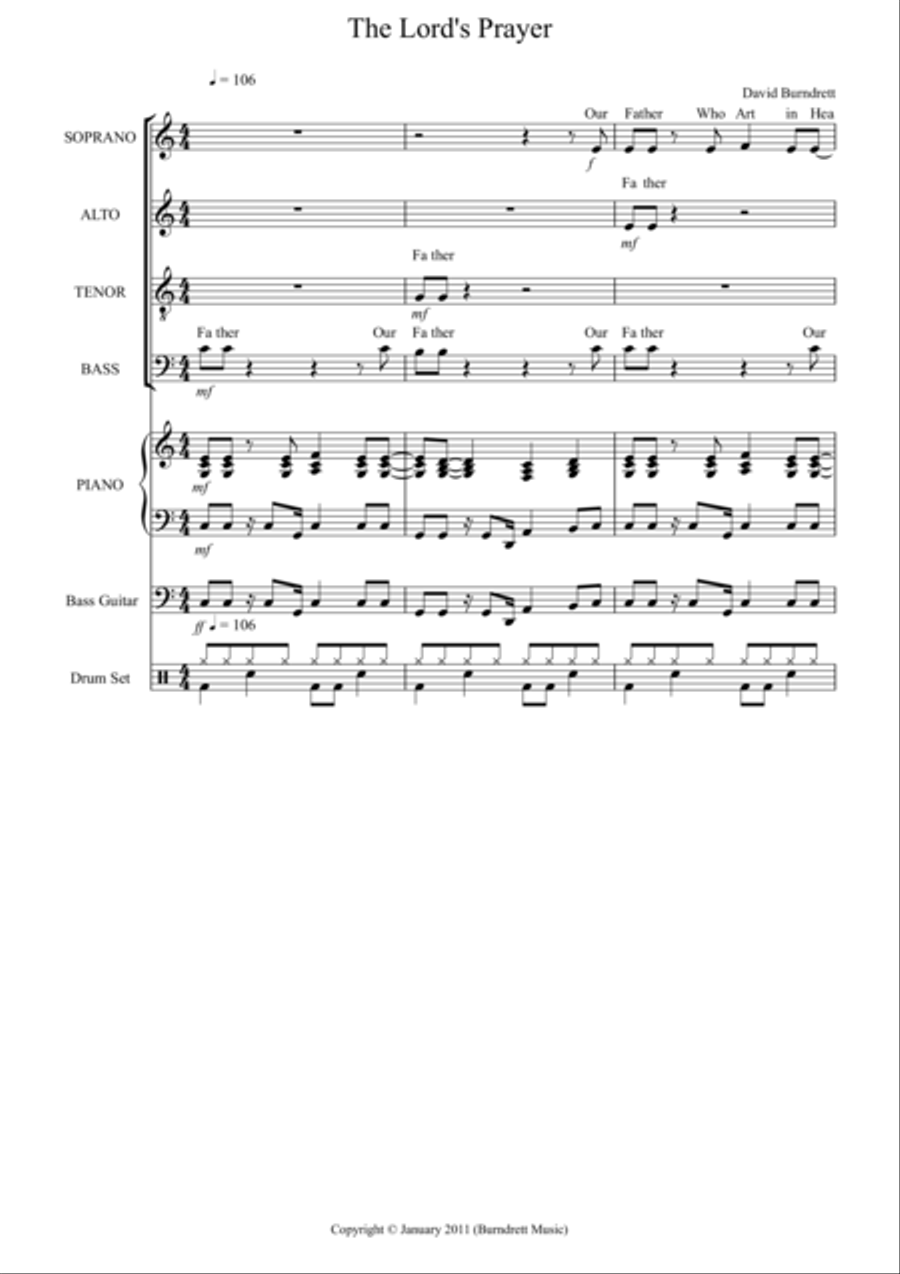 The Lord's Prayer (Gospel Style) for Choir And Piano Choir scores gallery preview page 1