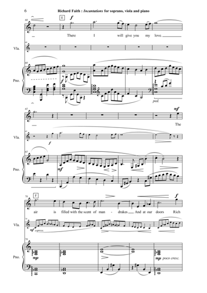 Richard Faith : Incantations for soprano, viola and piano