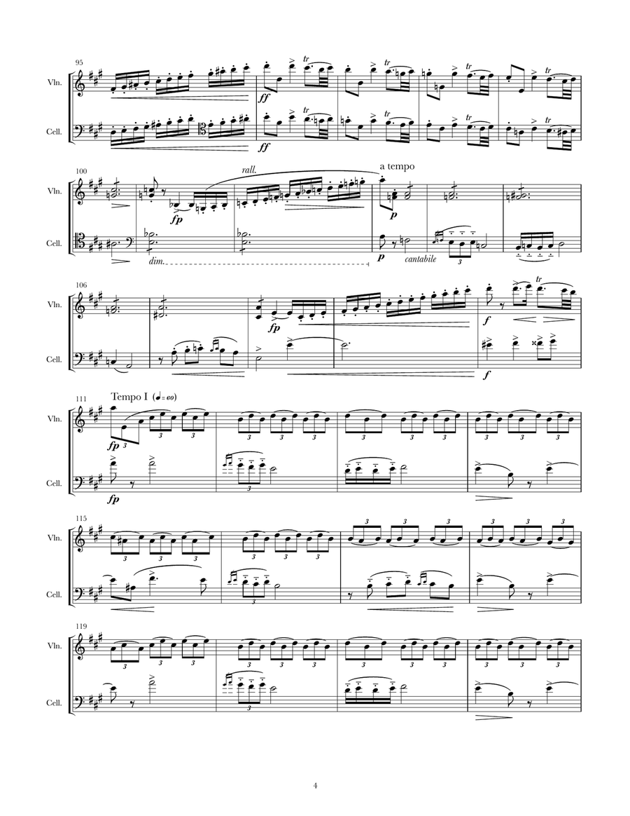 Borodin Nocturne (for Violin/Cello Duo) String Duet scores gallery preview page 4