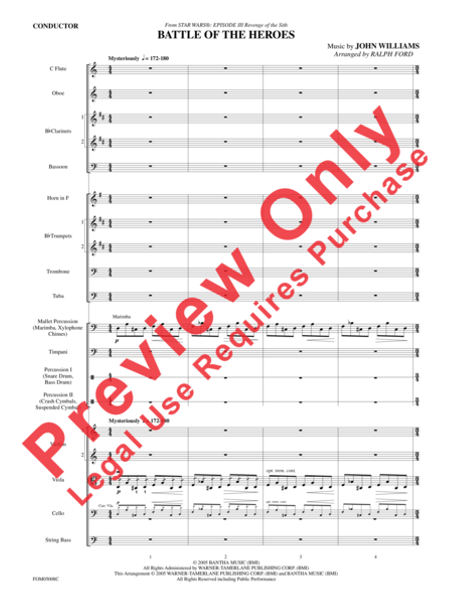 Battle of the Heroes (from Star Wars: Episode III Revenge of the Sith) Full Orchestra scores gallery preview page 31