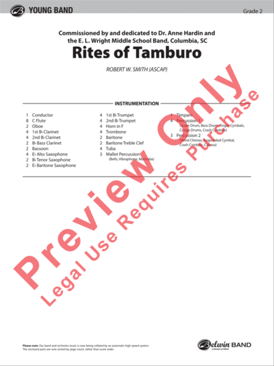 Rites of Tamburo Concert Band scores gallery preview page 2