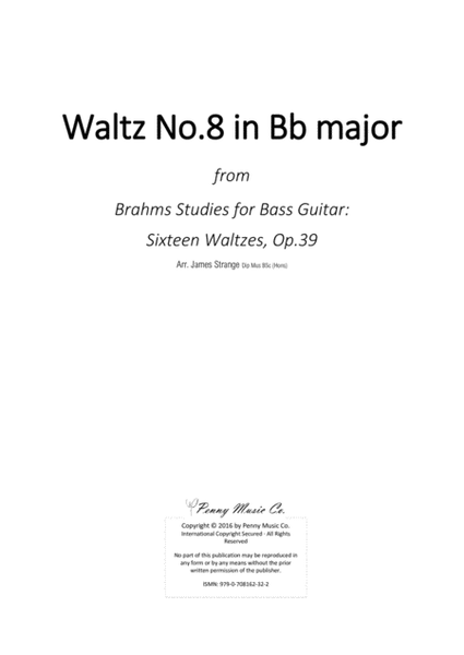 Brahms Waltz No.8 in Bb Major for Bass Guitar
