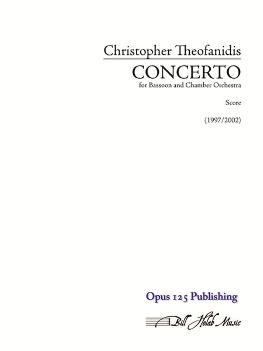 Concerto for Bassoon and Chamber Orchestra (score) Chamber Orchestra scores gallery preview page 1