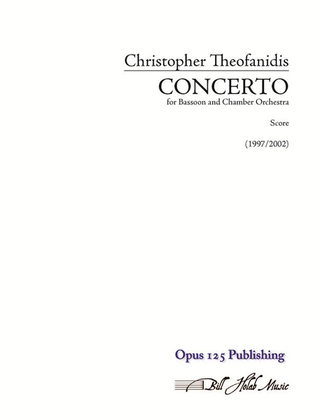 Book cover for Concerto for Bassoon and Chamber Orchestra (score)