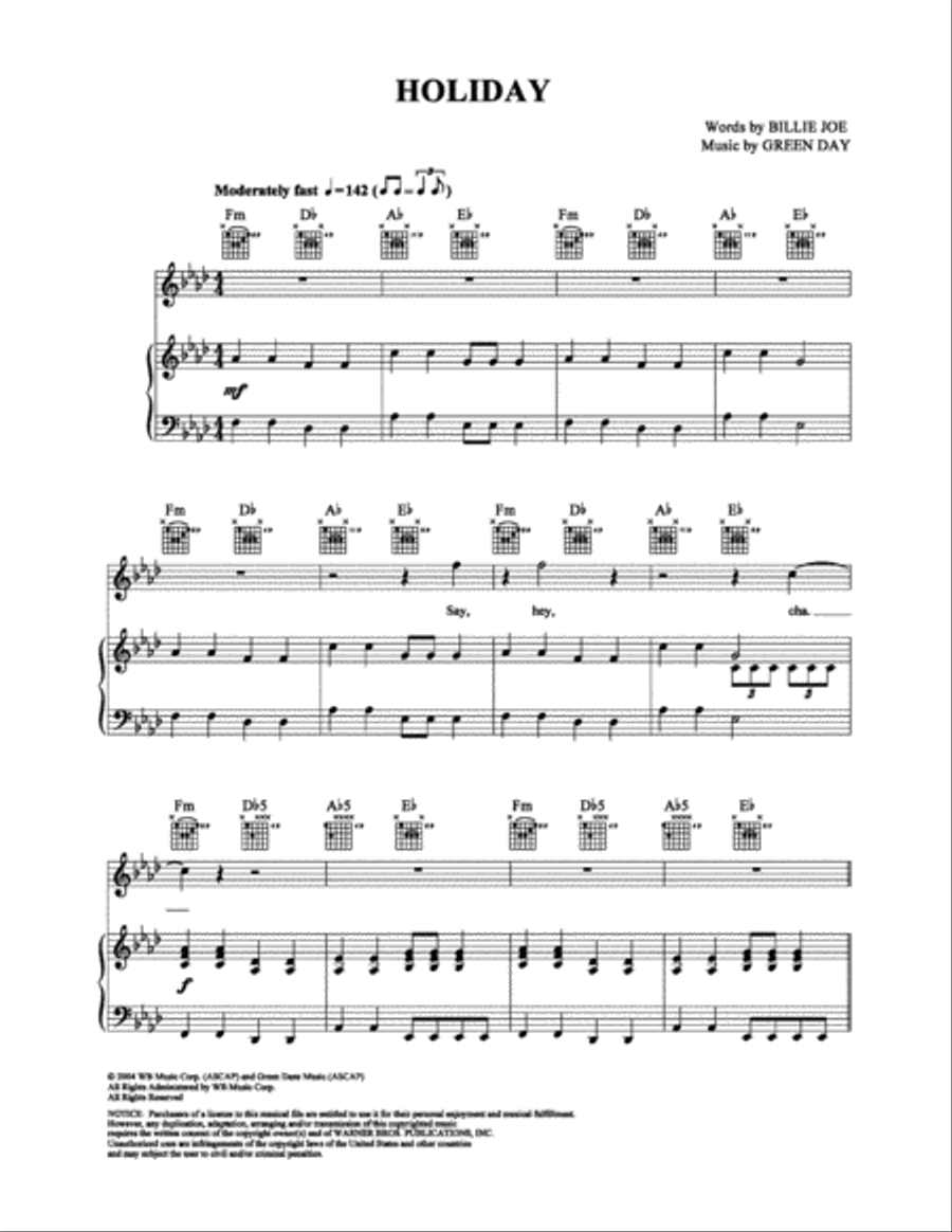 Holiday Piano, Vocal, Guitar scores gallery preview page 1