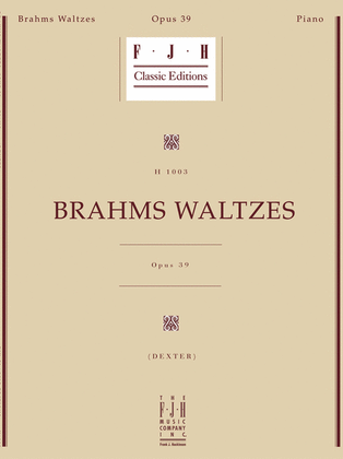 Book cover for Brahms Waltzes, Op. 39