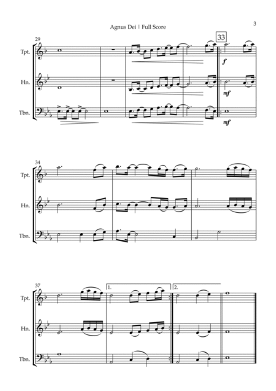 Agnus Dei Agnus Dei Horn scores gallery preview page 3