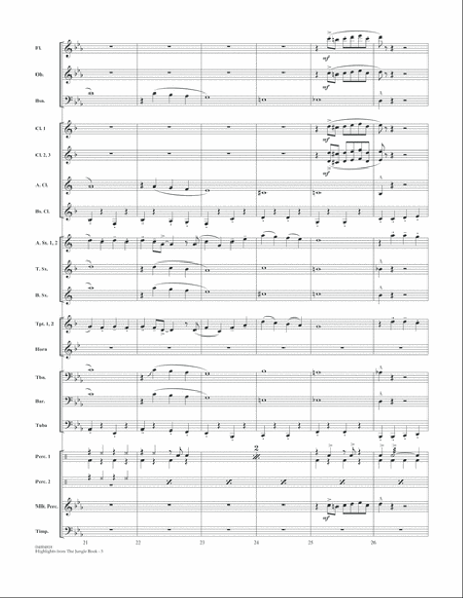 Highlights from The Jungle Book - Conductor Score (Full Score) Concert Band scores gallery preview page 5