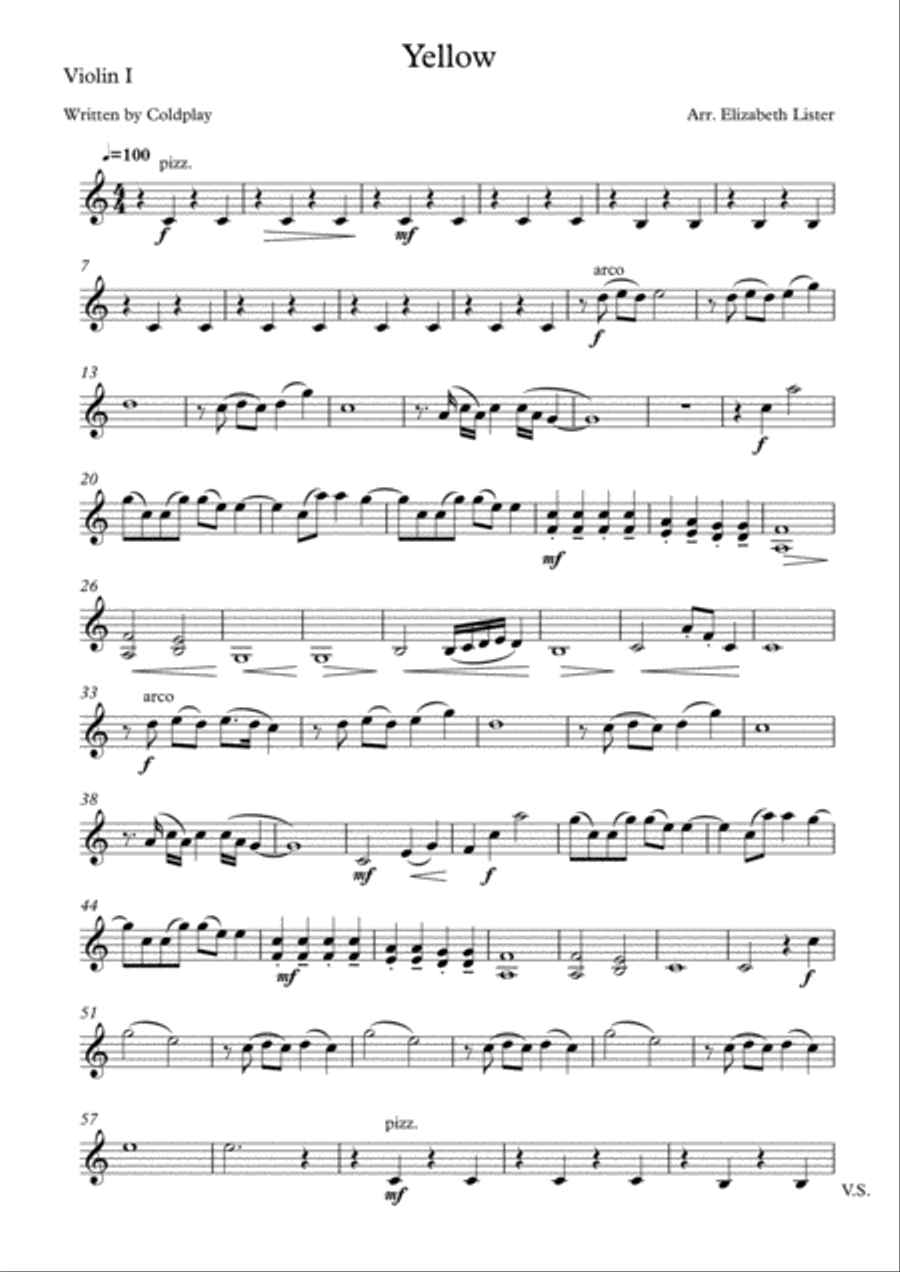 Yellow Yellow String Quartet scores gallery preview page 1