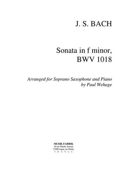 Sonata f min BWV 1018