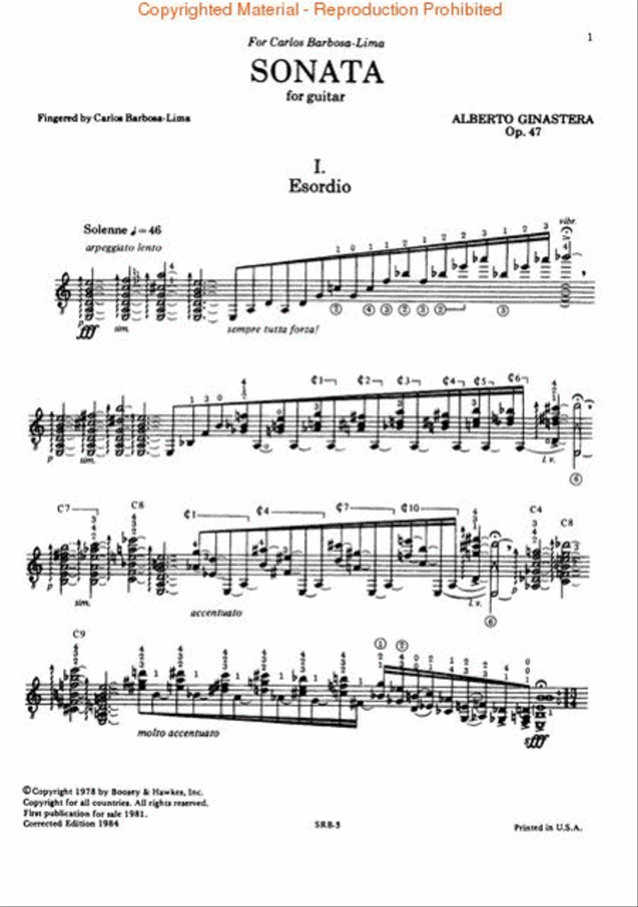 Sonata for Guitar, Op. 47 Acoustic Guitar scores gallery preview page 3