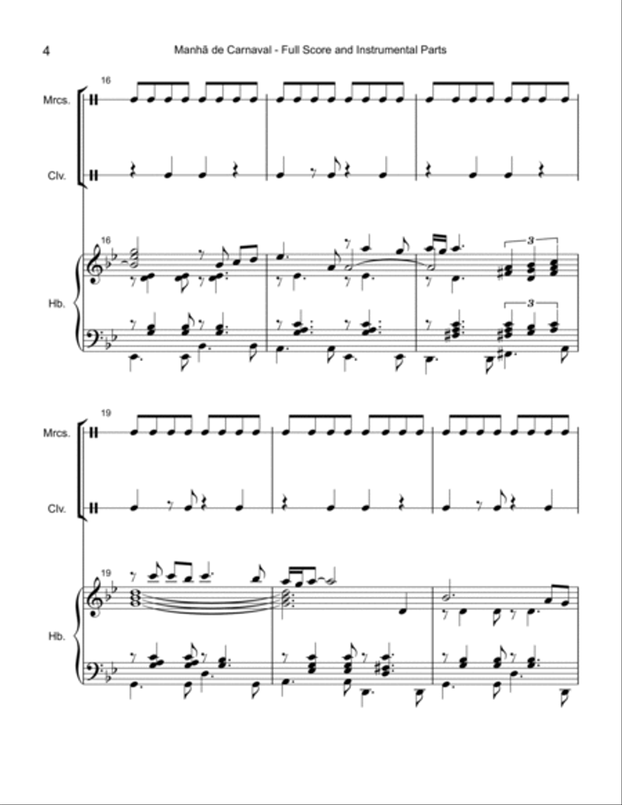 A Day In The Life Of A Fool (manha De Carnaval) Handbell Choir scores gallery preview page 4