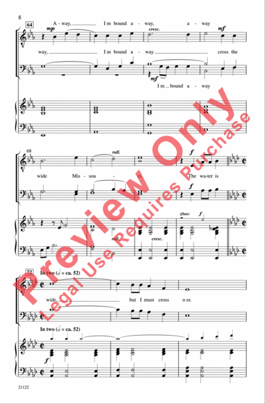 'Cross the Wide Missouri 'Cross the Wide Missouri Men's Choir scores gallery preview page 8