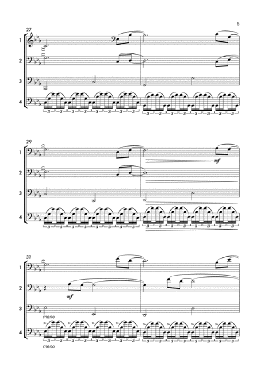 Avis (Cello Quartet) String Quartet scores gallery preview page 6