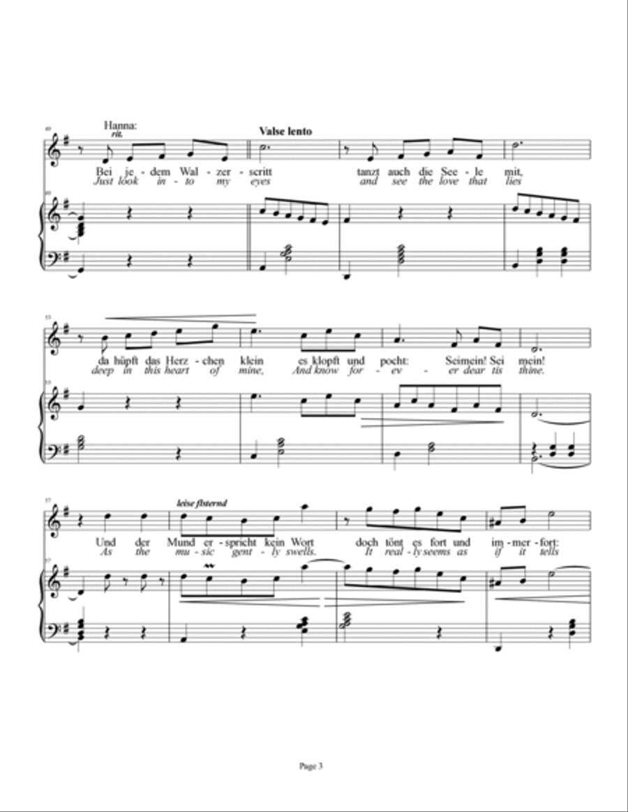The Merry Widow Waltz - Duet (soprano/tenor or lyric baritone) Voice scores gallery preview page 3