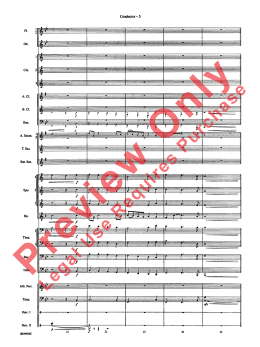 Fanfare and Processional on an Old English Carol Concert Band scores gallery preview page 7