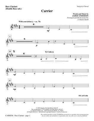 Carrier - Bass Clarinet (sub. dbl bass)