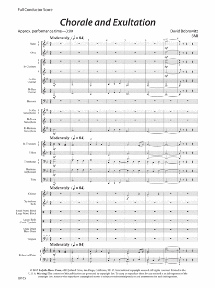 Chorale and Exultation Concert Band scores gallery preview page 3