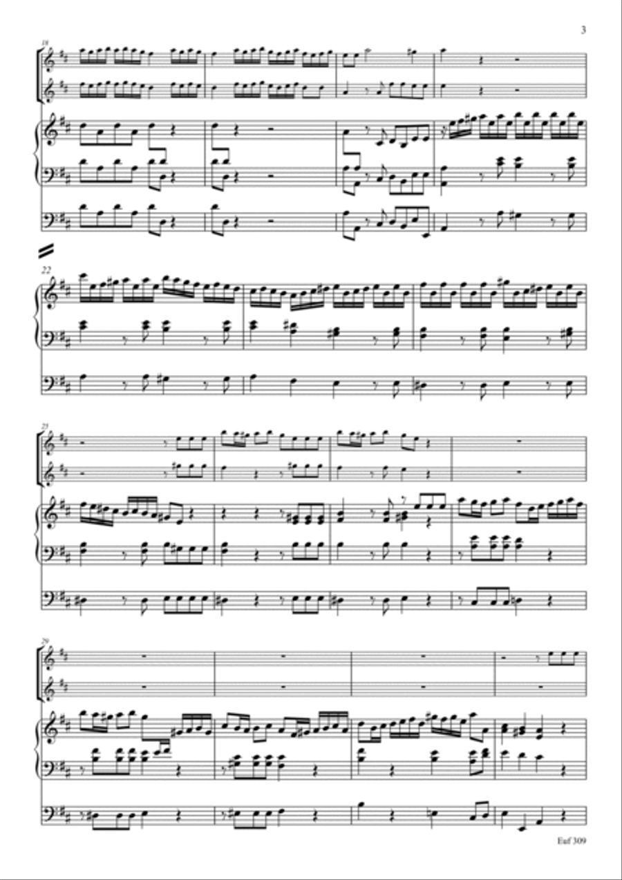 F. Manfredini - Concerto for 1-2 trumpets & organ Trumpet Duet scores gallery preview page 3