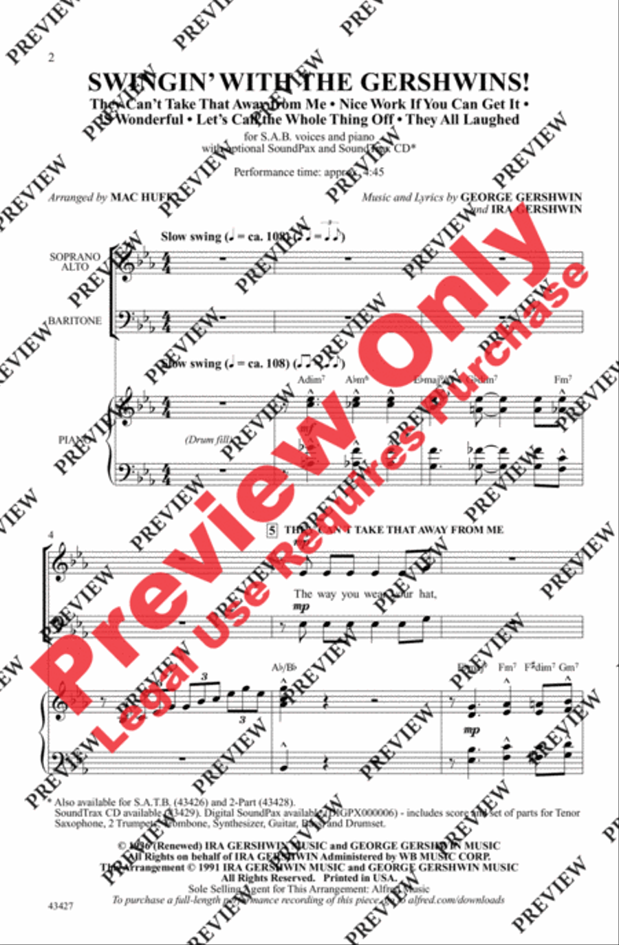 Swingin' with the Gershwins! 3-Part scores gallery preview page 2