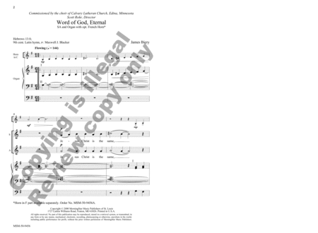 Word of God Eternal (Choral Score)