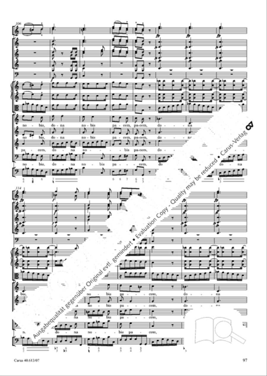 Mass in C (Missa in C) 4-Part scores gallery preview page 104