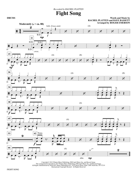 Fight Song (arr. Roger Emerson) - Drums