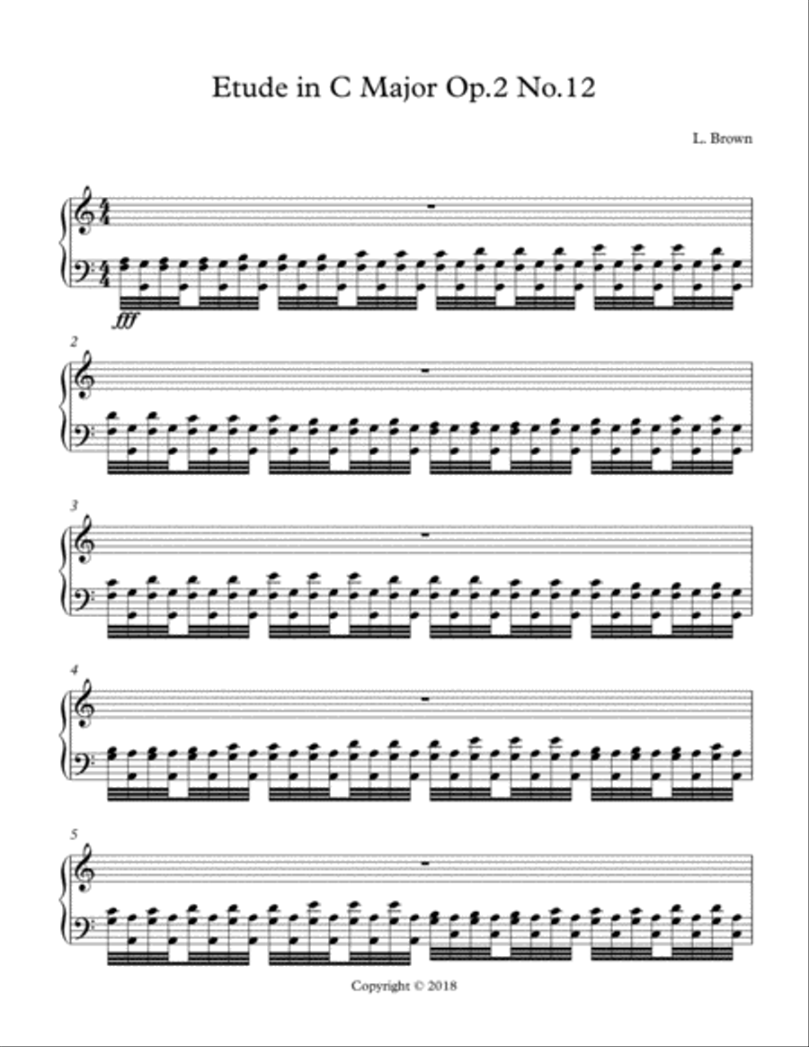 Etude in C Major Op.1 No.5 Piano Method scores gallery preview page 1