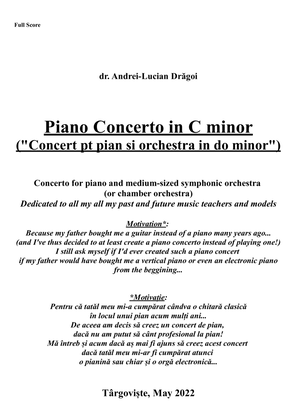 Piano Concerto in C minor ("Concert pt pian si orchestra in do minor") - full score&parts (272 pag)