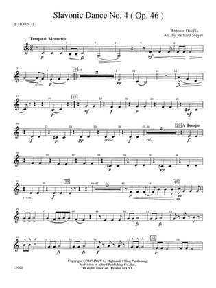 Slavonic Dance No. 4 (Op. 46): 2nd F Horn