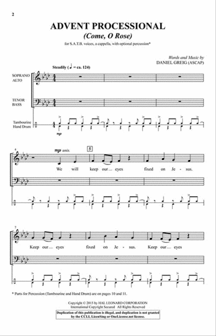 Advent Processional 4-Part scores gallery preview page 2